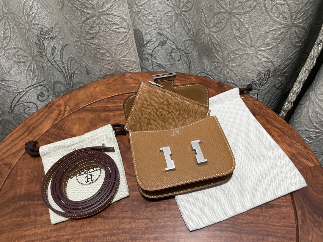 에르메스 콘스탄스백 미니 골드브라운 은장